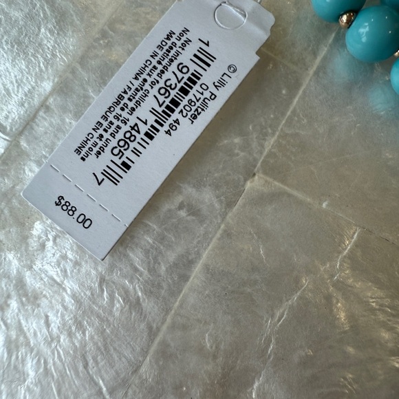 🌴 Lilly Pulitzer Sunshine Jungle NWT SOLD OUT Turquoise and Gold Beaded Necklace - Picture 8 of 13